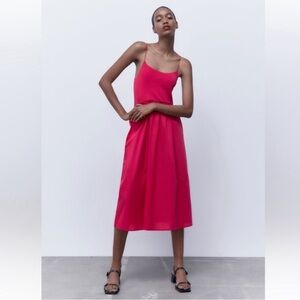 Zara fuchsia pink combination dress